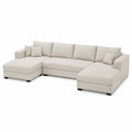 Ecksofa aus Stoff Beige L-Form 300x200x85 cm
