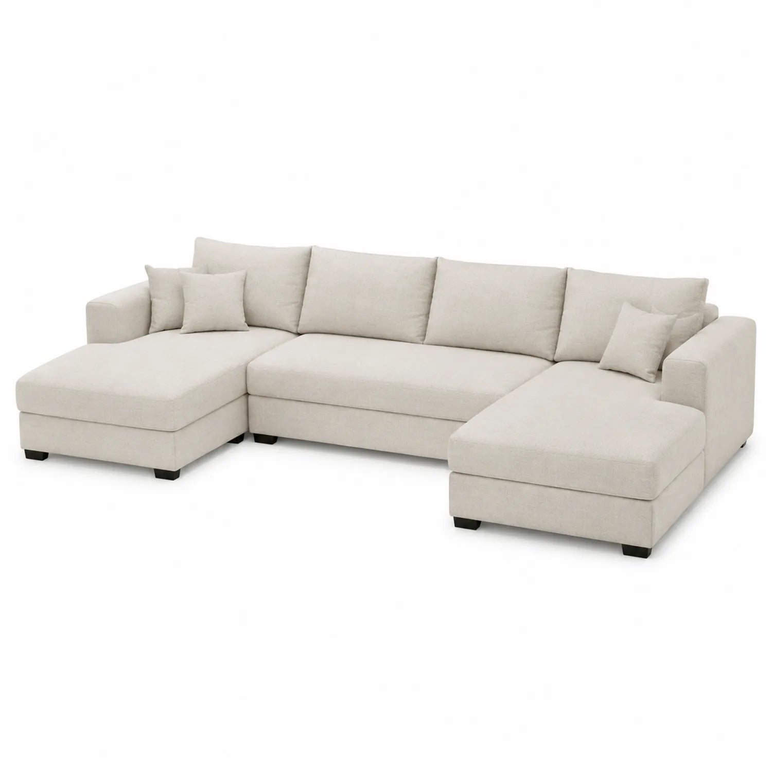 Ecksofa aus Stoff Beige L-Form 300x200x85 cm
