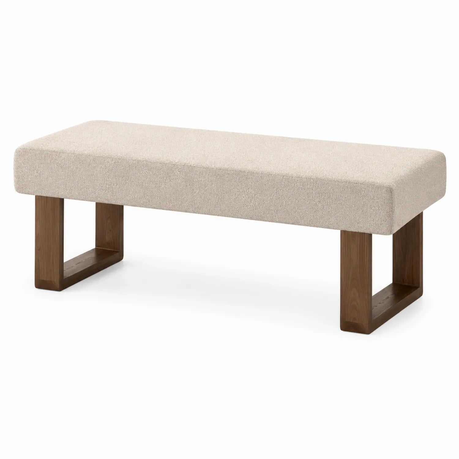 Polsterbank Holz Beige 120x40x45 cm