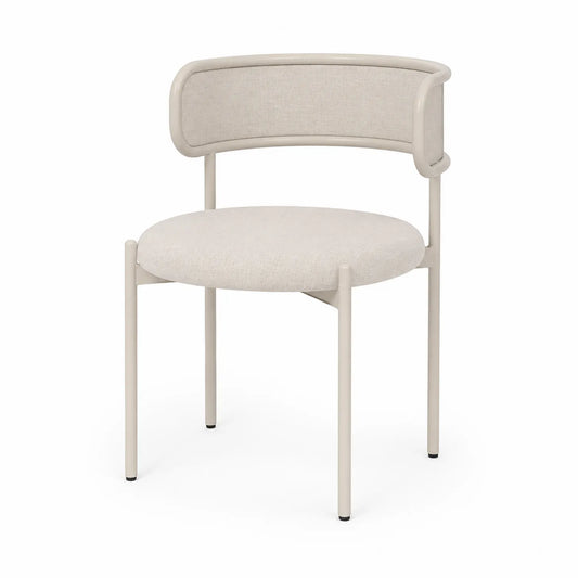 Esszimmerstuhl Metall mit Stoffbezug Beige